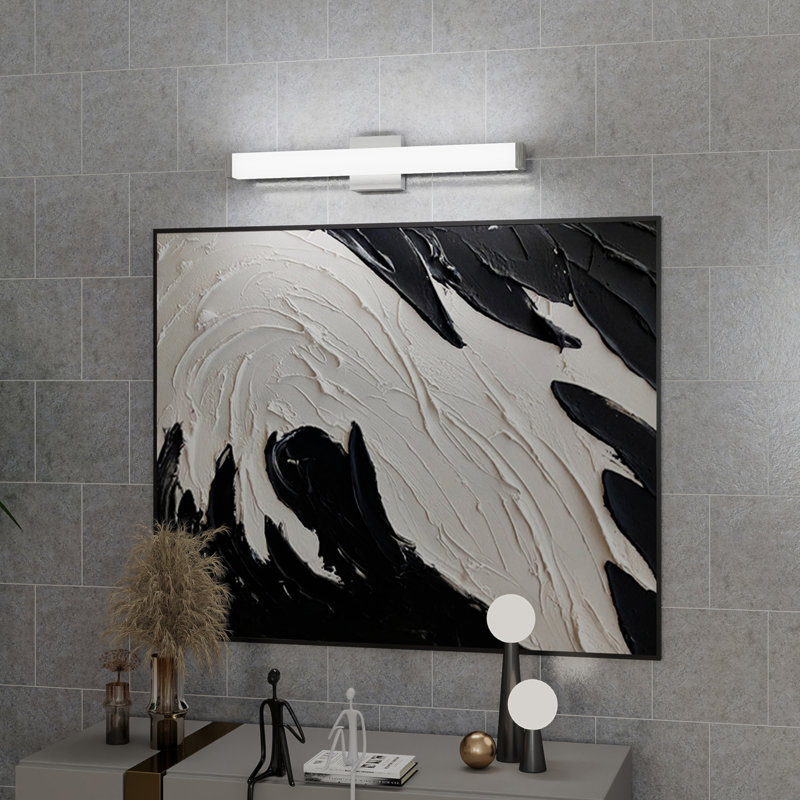 Luminaire de bar pour salle de bain en nickel brossé carré à DEL 25 po 14W 6000K