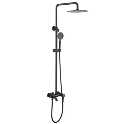 Douche de pluie d'extérieur à hauteur réglable murale moderne 50,3 po avec douchette et douchette