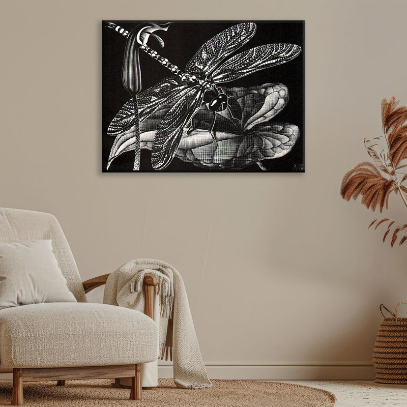 Dragonfly by M.C.Escher Gallery Wrapped Canvas, 28" H x 40" W