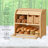 Bamboo Bread Box for Kitchen Countertop, 2 Tier Roll-top Bread Bin, Food Storage Box