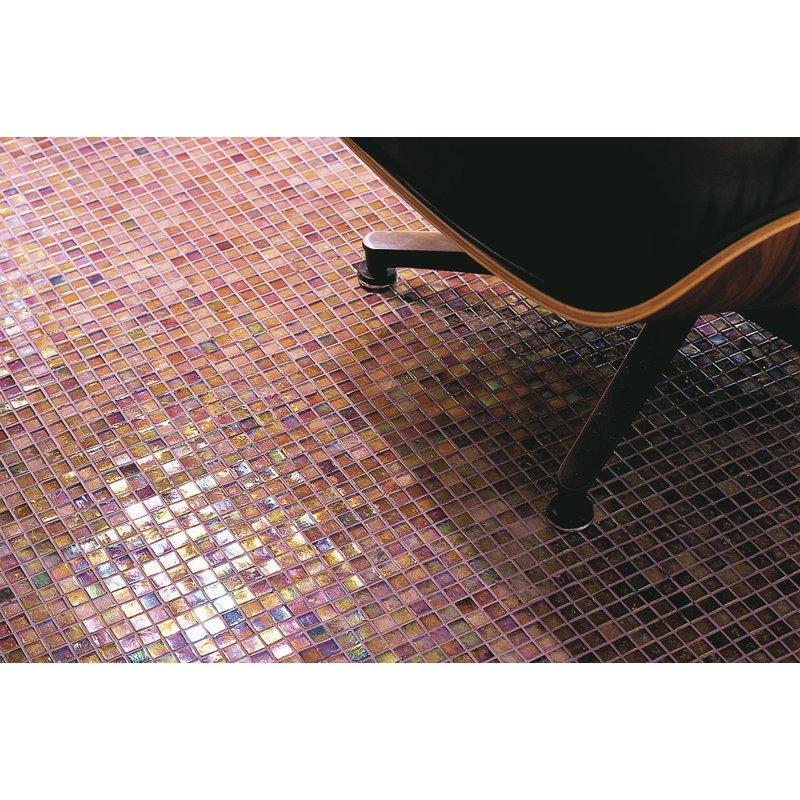 Strawberry 5/8" x 5/8" Glimmer Glass Mosaic
