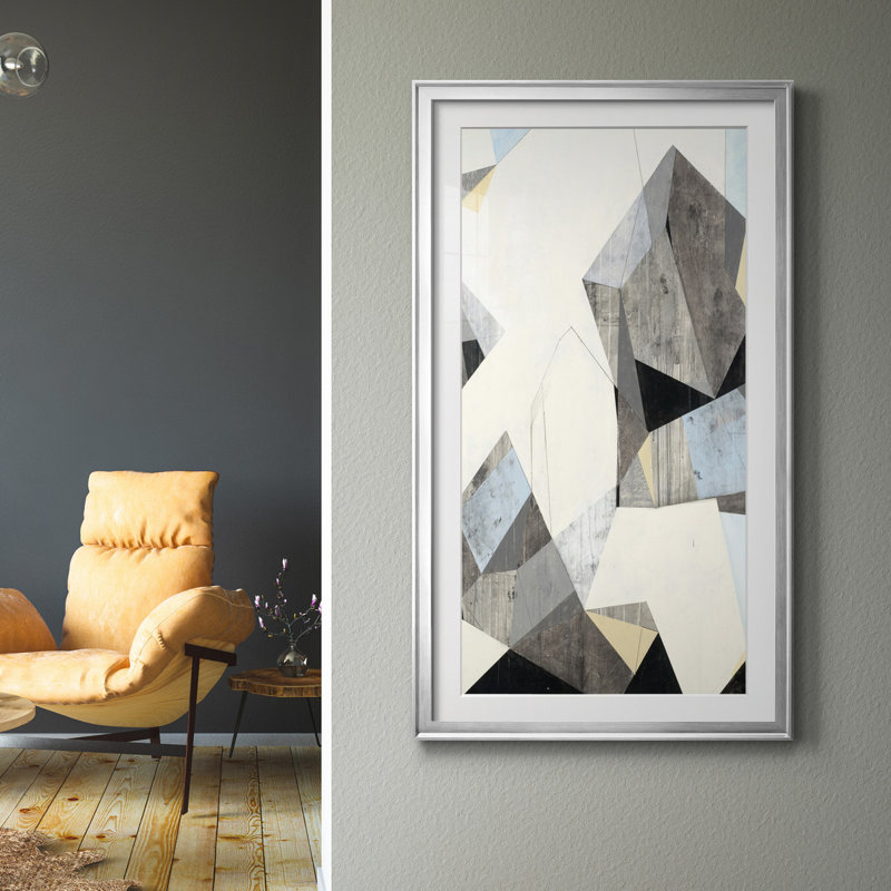 LOFI II - reproduction d'art, H 14,5 po x l 26,5 po x P 1,5 po, Papier avec cadre argenté, Blanc