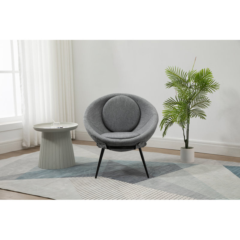 Fauteuil d'appoint Vintage, 100% polyester gris