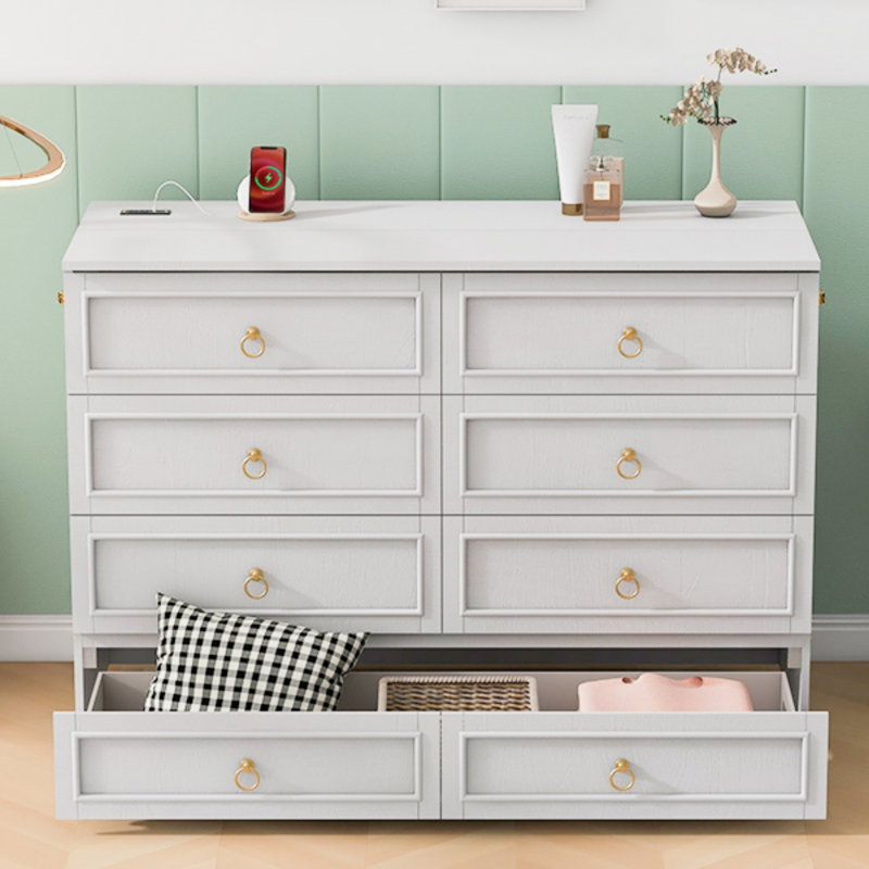 Grand lit escamotable avec grands tiroirs, Blanc, Grand lit