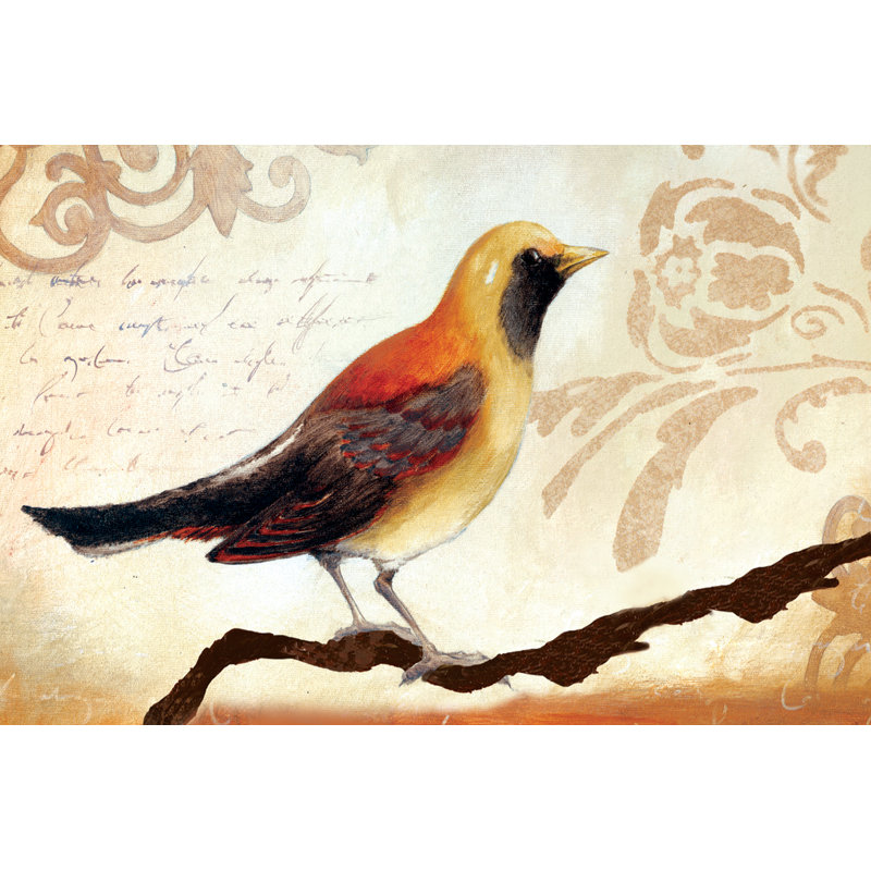 Orange Bird - Wrapped Canvas Art Prints, 20cm H x 30cm W x 3.8cm D