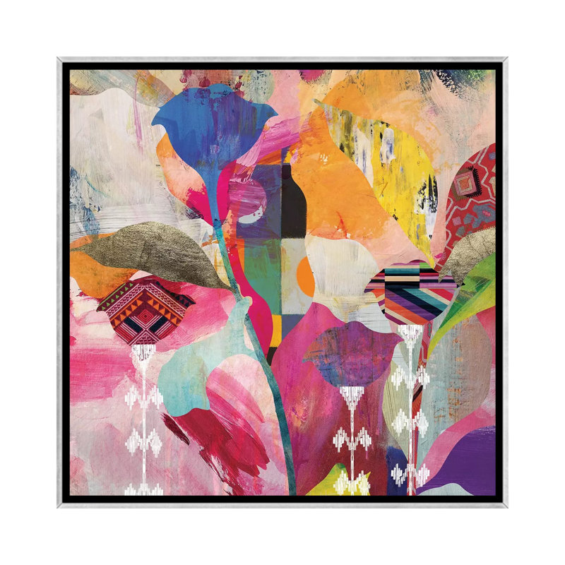 «Lea Dem Alone Floral» par Nikki Chu - impression, H 26 po x l 26 po x P 1,5 po, Encadrement argenté
