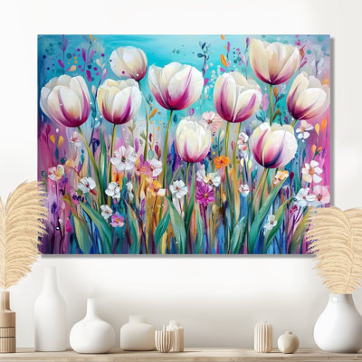 Fantasy Lavender And Tulips Field IV - Tulips Large Wall Art