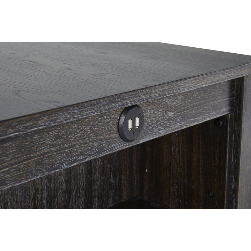 Weathered Pepper Transitional 3-Piece Counter Dining Set with USB Ports