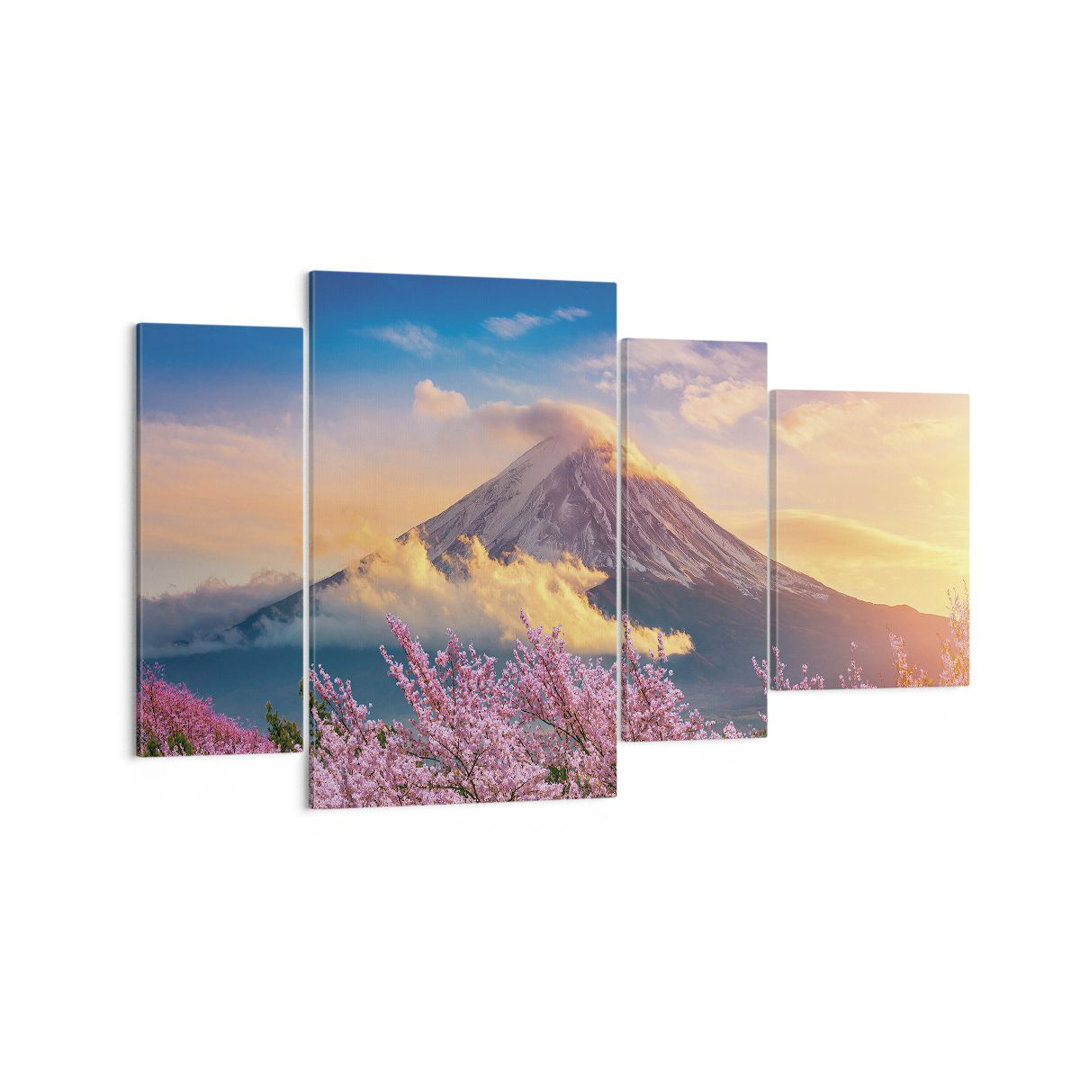 4-tlg. Leinwandbilder-Set Fuji Flower Cherry