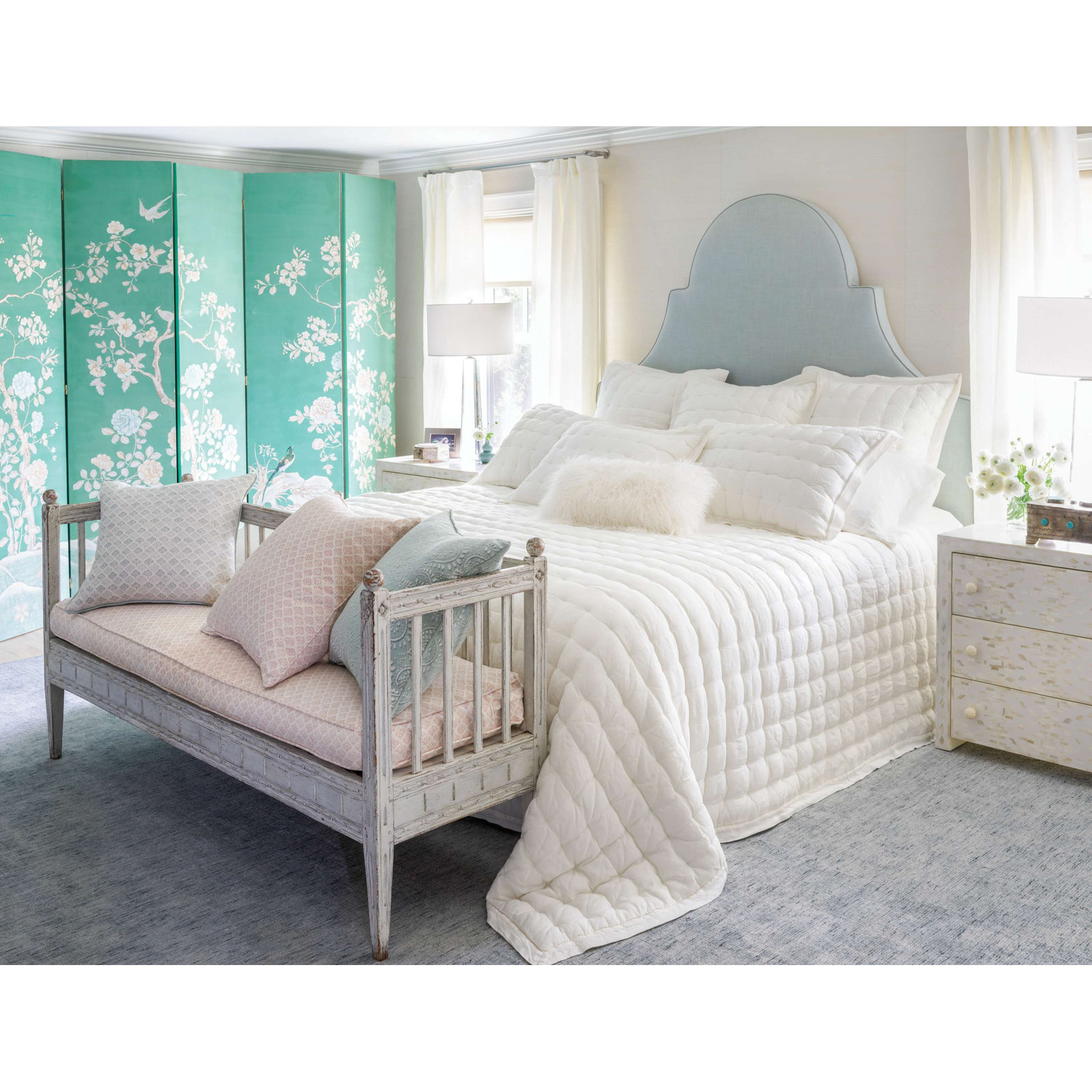 Lush Linen Quilt Set, Full/Queen Quilt, White