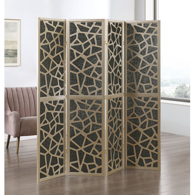 Roundhill Furniture Aurra 4-panel Wood Room Divider, Folding Portable Partition Screen by Roundhill Furniture