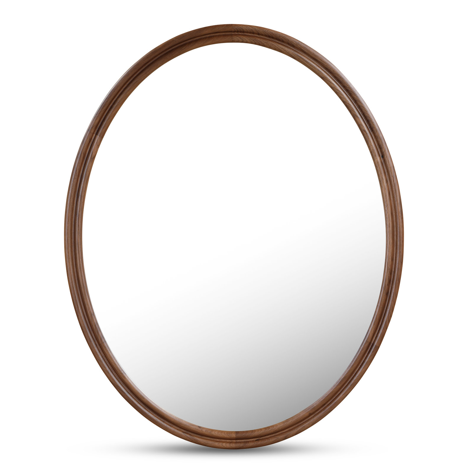 48" Walnut Accent Mirror, 40" x 32", Oval, Wanut