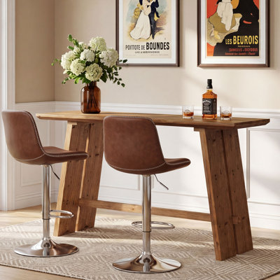 Rectangular Solid Wood Bar Table, Counter Height Pub Table Home Bar Unit For Kitchen Dining Room