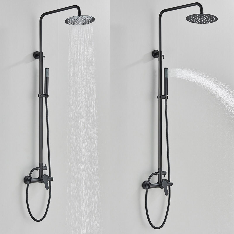 Robinet de douche noir en acier inoxydable