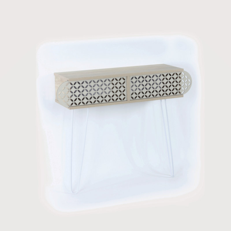 Console à 2 niveaux avec pieds en métal