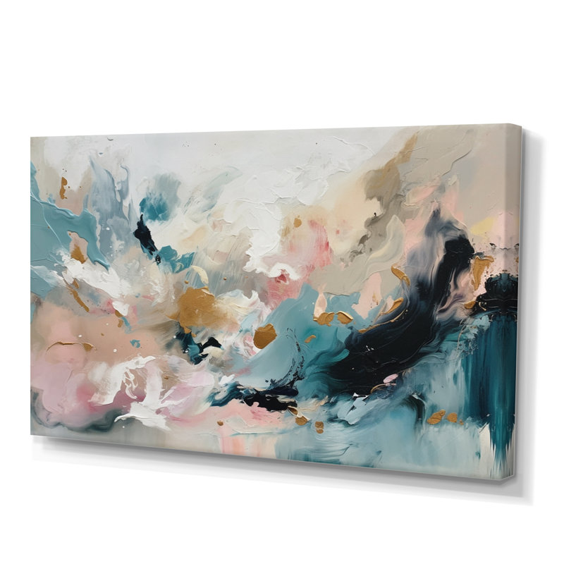 Delicate Brushstrokes, peinture abstraite V - Reproduction d'art sur toile, Toile tendue, H 16 po x l 32 po x P 1 po