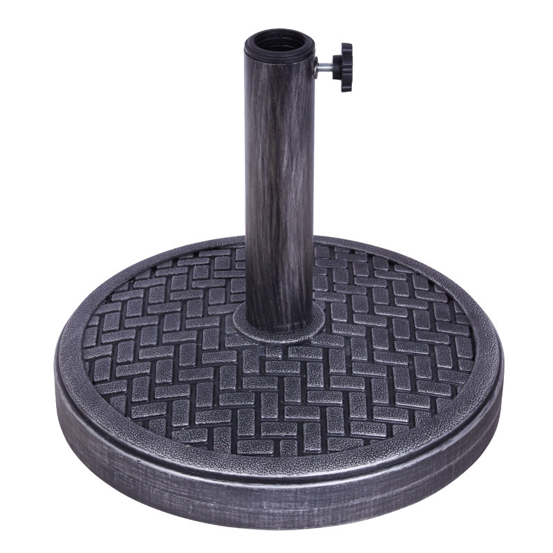  Porte-parapluie 26,5 lb, base de parasol de patio, 15 po de diamètre, Noir