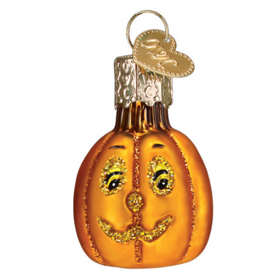 Old World Christmas Blown Glass Mini Ornament for Tree, Jack O'Lantern