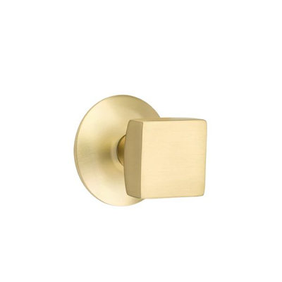 Emtek Privacy Interior Mortise Set w/ Modern Rosette & Square Knob (LH)