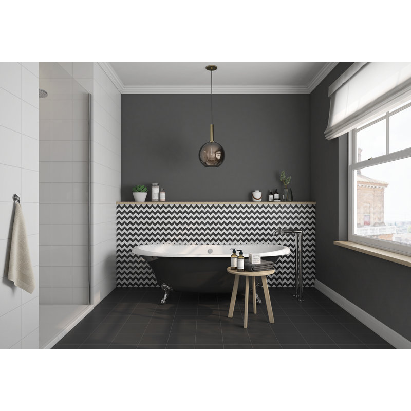 Casablanca 8" x 8" Encaustic-Look Matte Porcelain Floor & Wall Tile - Smooth Texture, No Pattern, Solid White