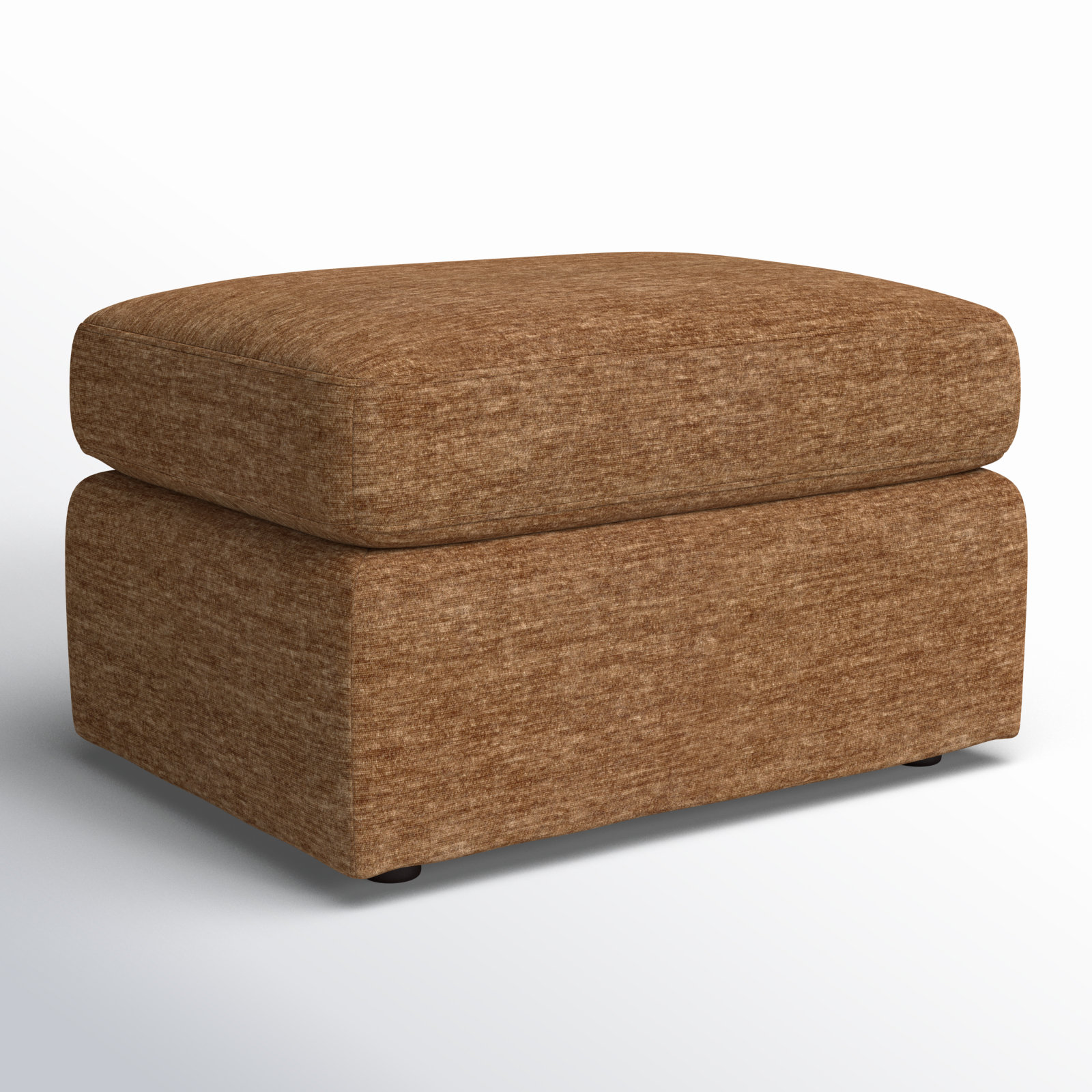 Damari 38" Ottoman, Nave Bark Performance Distressed Velvet