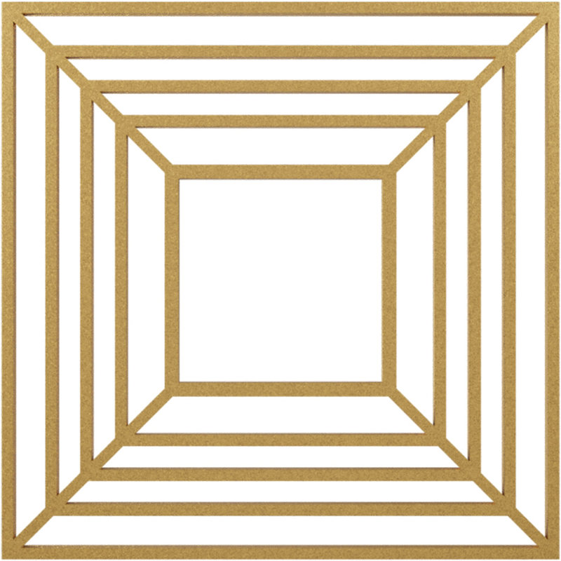 Médaillon de plafond percé en PVC de qualité architecturale Raven, H 32 po x l 32 po x P 1 po, Or