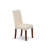 5 Piece Dining Room Table Set Includes a Rectangle Wooden Table and 4 Cream Linen Fabric Upholstered Parsons Chairs, 36x60 Inch, Mahogany-31301518-31301512-21811006