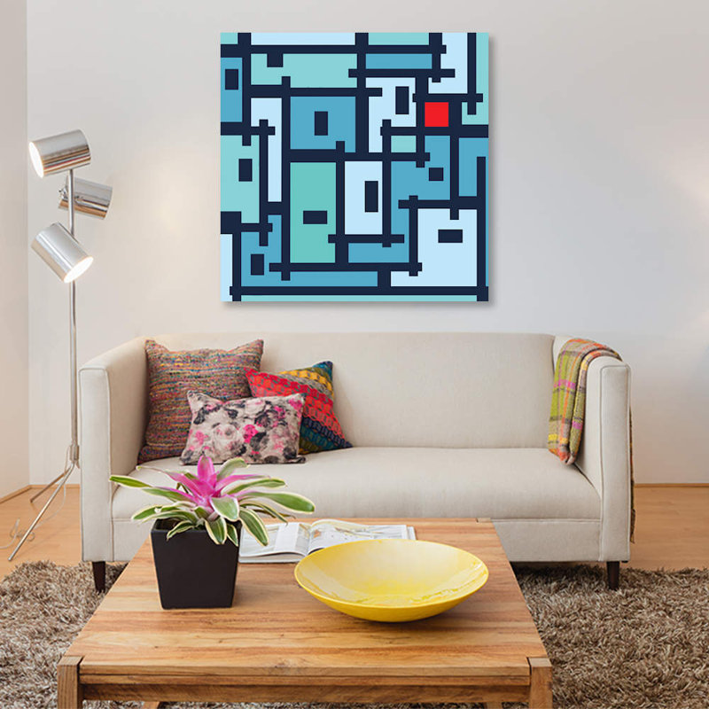 «Urban Abstract For Ot» par Barruf, impression sur toile tendue, H 18 po x l 18 po x P 1,5 po, Toile avec cadre noir