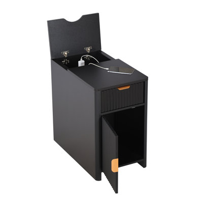 End Table With Storage And Charging Station