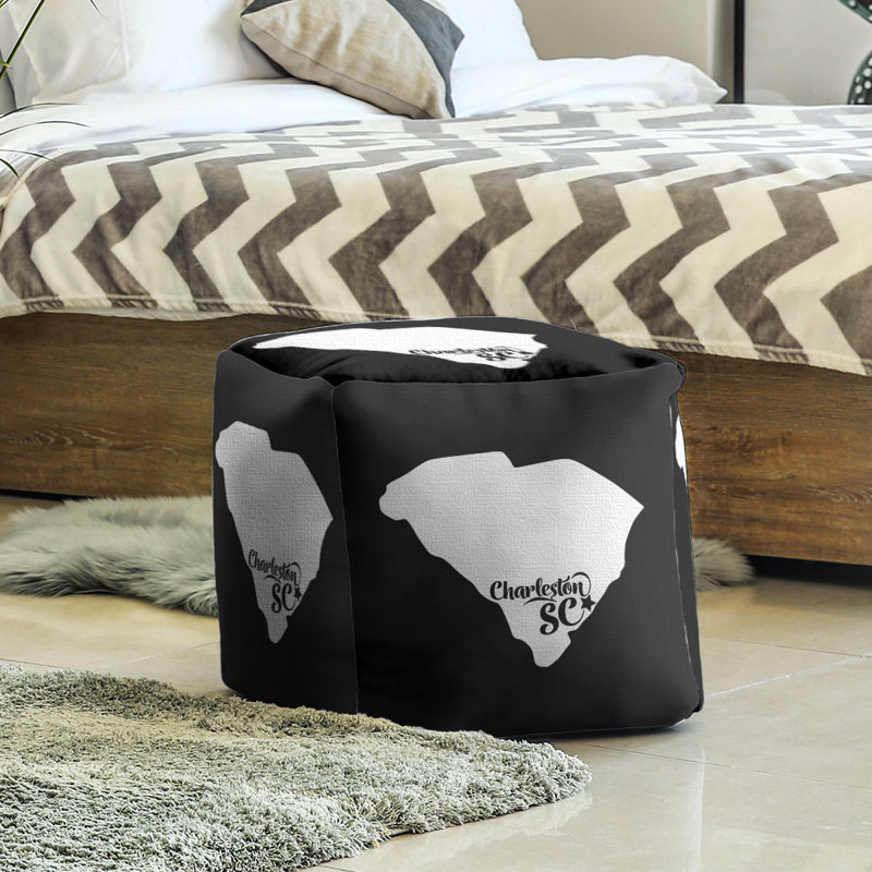 Upholstered Ottoman, Black