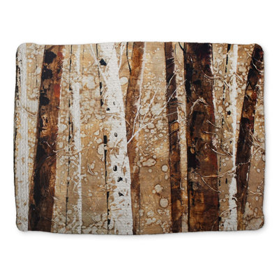Rustic Landscapes Tree Trunks Braided Polyester Placemat