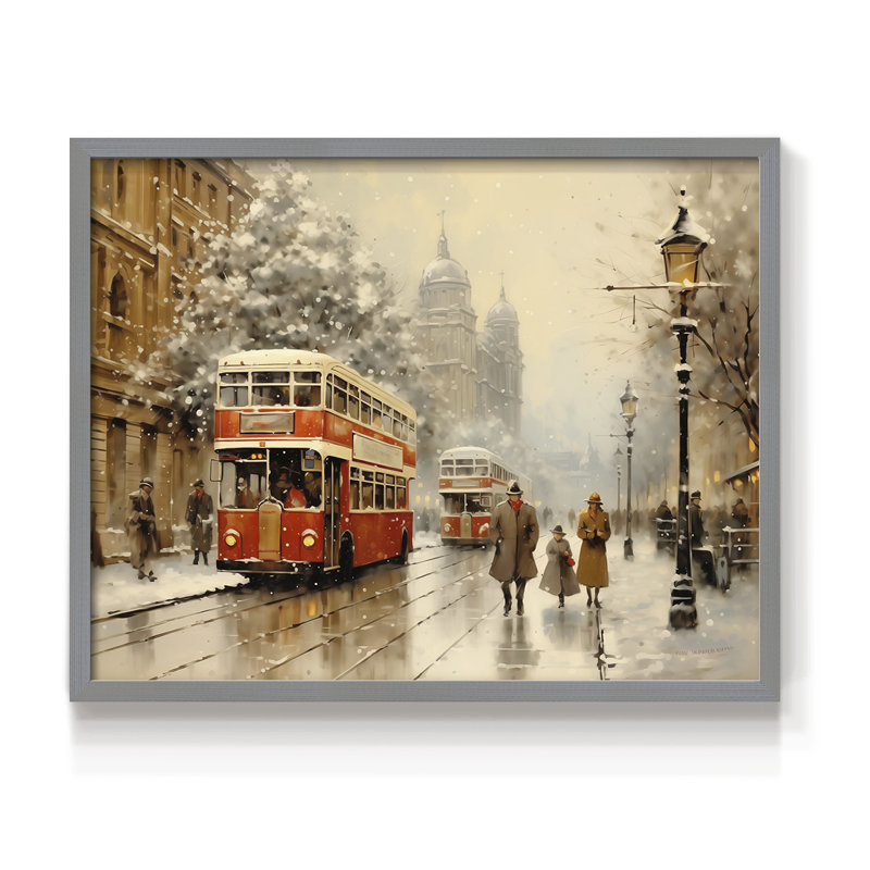 Chirstmas Art-CCCXXV -Framed Print - Restickable, Gris, H 16 po x l 20 po