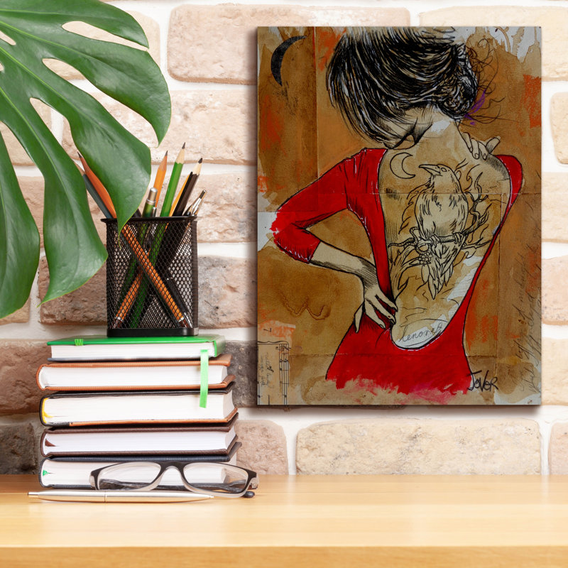 «Raven» par Loui Jover, art mural sur toile, H 16 po x l 12 po x P 0,75 po
