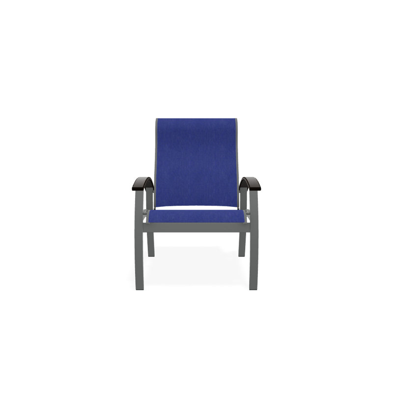 Chaise de patio Askar, Atlantis bleu royal Sunbrella®, Noir, Graphite texturé