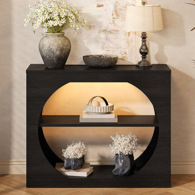 39" Farmhouse Console Table with Tape Lights