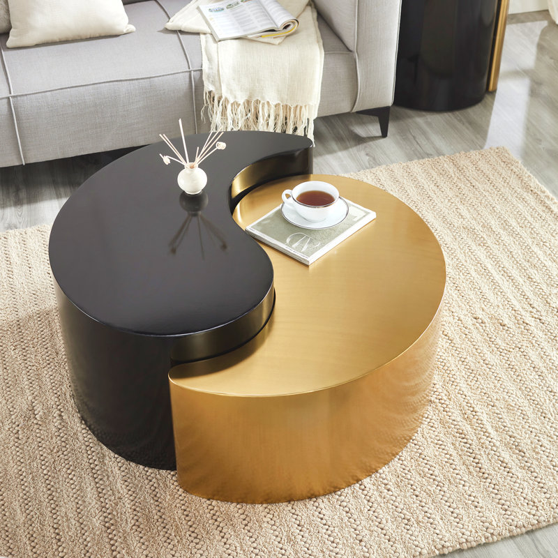 Table basse Modern Contemporary, Noir / or