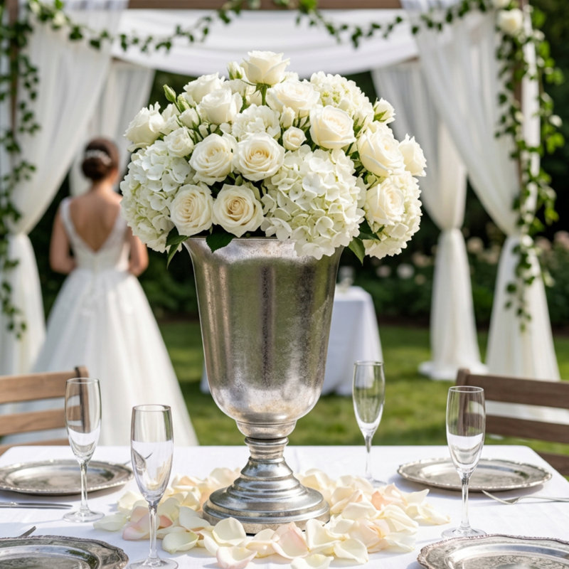Silver Heirloom Vase, 14.5 Inches