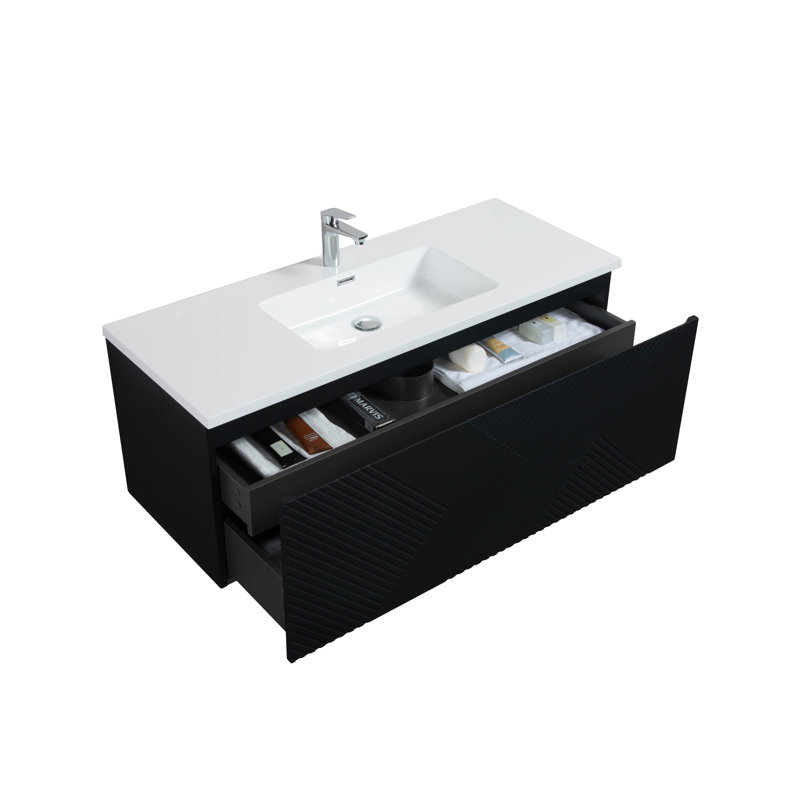 Ensemble de meuble-lavabo mural simple 47 po