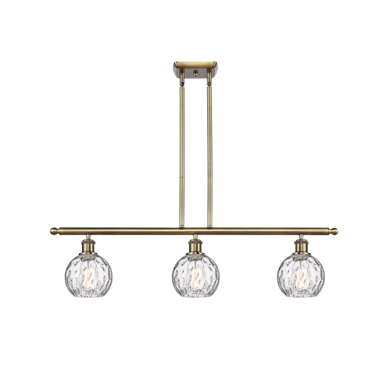 Cindi 3 - Light Kitchen Island Pendant, No Bulb Included, 9" H x 36" W x 7" D, Antique Brass