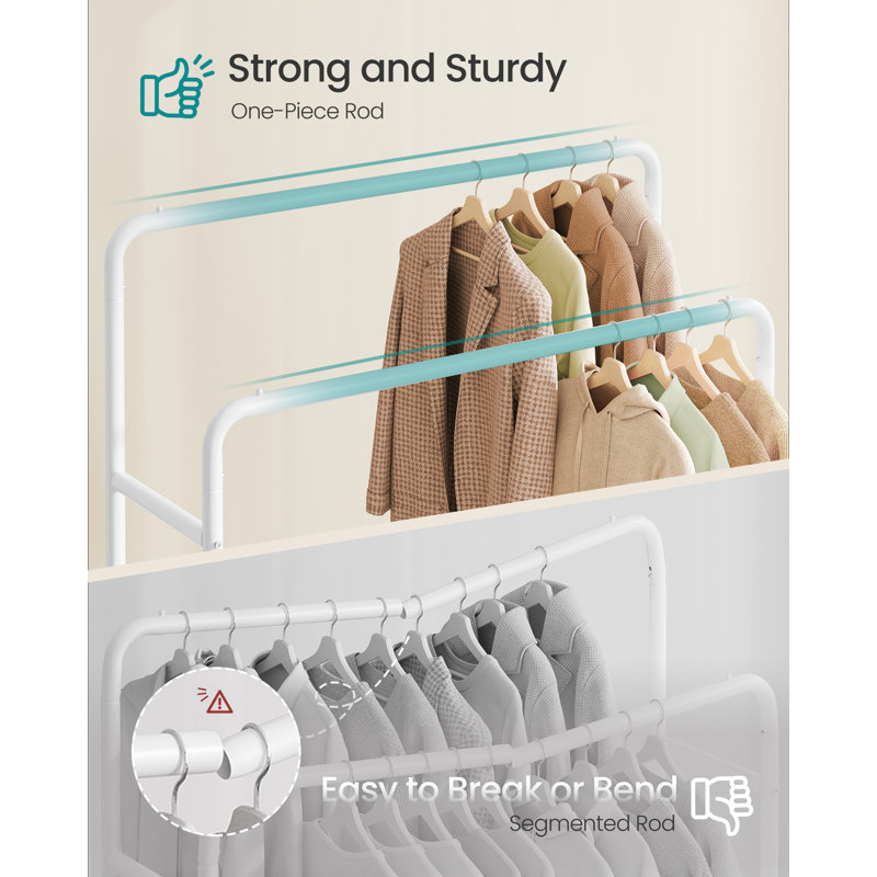 110cm Rolling Clothing Rack, White