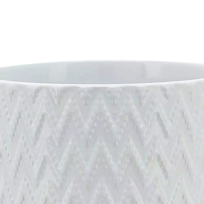 5" Chevron Planter W/ Stand, White