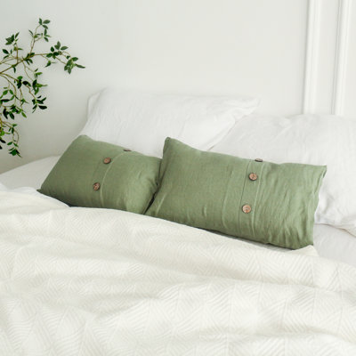 Housse de coussin 100% lin 12 x 20 pouces