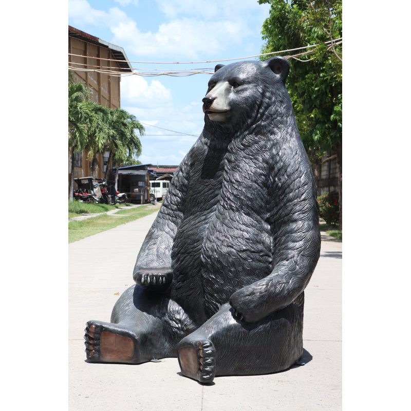 Jumbo Sitting Black Bear With Gelcoat
