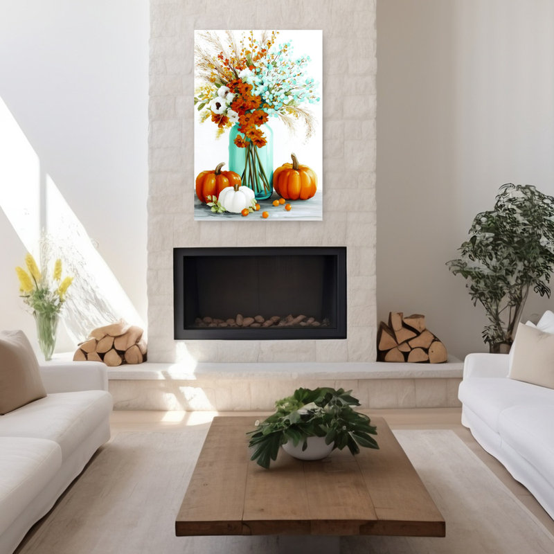 Art contemporain, art mural d'automne moderne, H 48 po x l 32 po