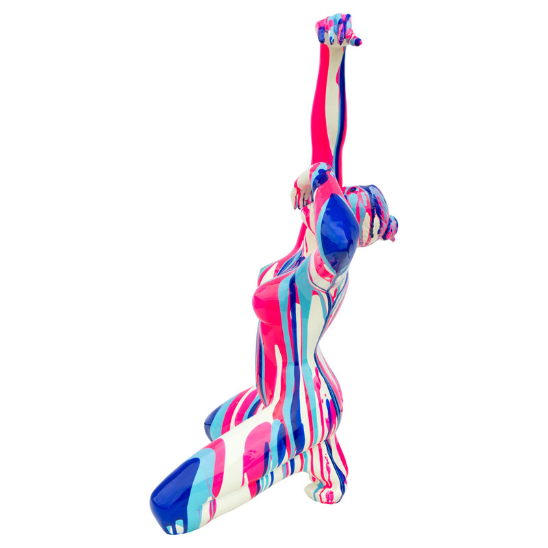 Wurley People Statue, Blue/White/Pink
