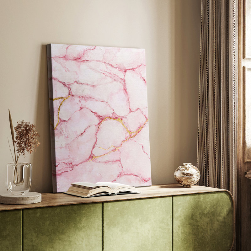 Rose Marble I - galerie Cavas sur mesure, H 18 po x l 12 po