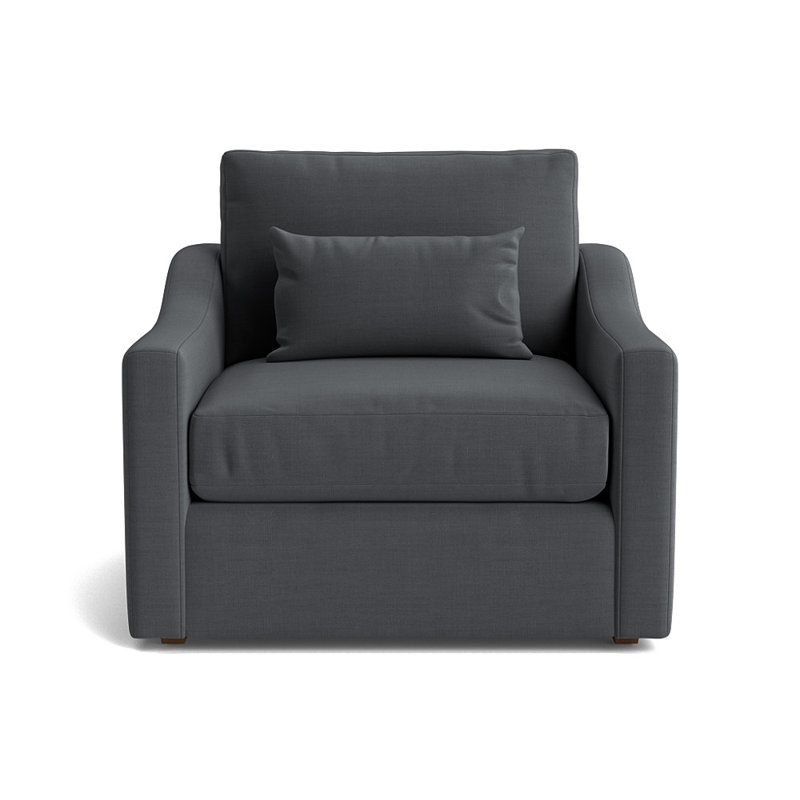 Haywood Upholstered Armchair, Performance Linen - Charcoal