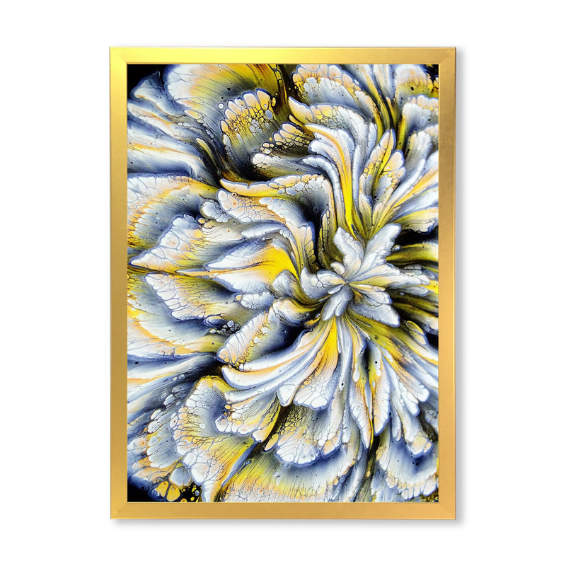 Œuvre d'art moderne sur toile, H 44 po x l 34 po x P 1,5 po, Cadre doré