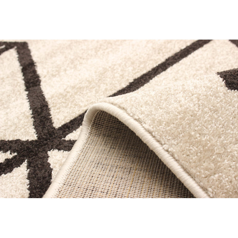 Tapis ivoire / brun foncé Denoila, Rectangle 7 pi 10 po x 10 pi 2 po