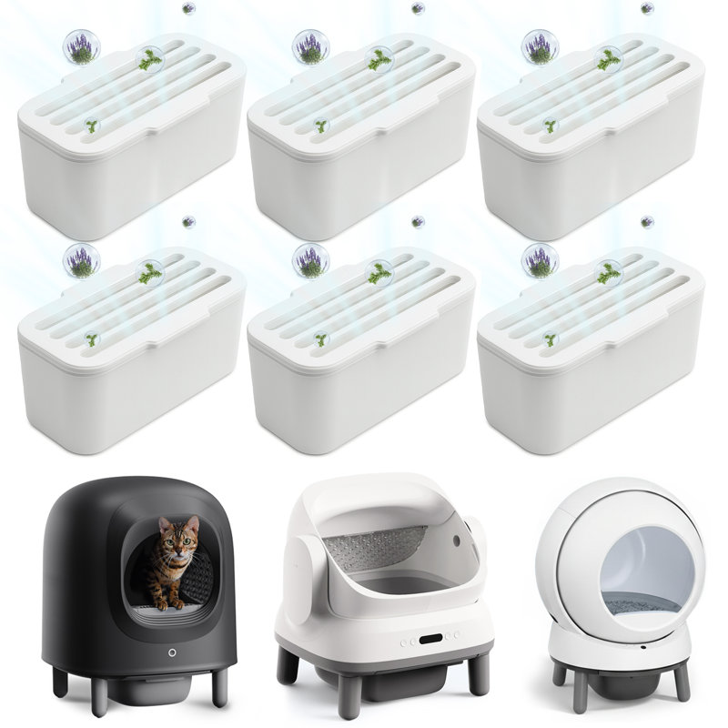 Ensemble de 2 désodorisants automatiques pour litière pour chats - éliminateur d'odeurs avec huiles essentielles de plantes naturelles